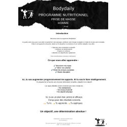 Programme prise de masse homme 2900 kcal | Bodydaily