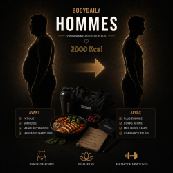 Programme perte de poids homme 2000 kcal | Bodydaily