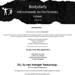 Programme perte de poids femme 1800 kcal | Bodydaily