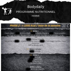 Programme perte de poids homme 2200 kcal | Bodydaily