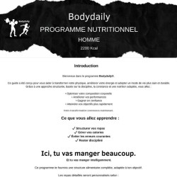 Programme perte de poids homme 2000 kcal | Bodydaily